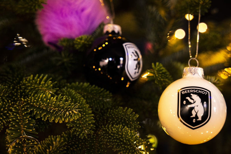 KERSTBALLEN SET ZWART - WIT 4st